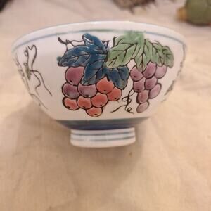 Japanese Arita Ware Teacup Porcelain, Very Nice. Hand painted Grapes